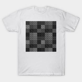 Silver and Black Vintage Art Deco Quilt Pattern T-Shirt